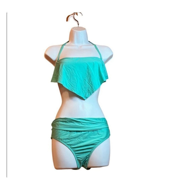 Athena Turquoise Bandana Shaped Bikini Size 8 - Picture 1 of 12